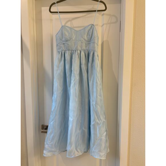 AQUA Baby Blue Fit and Flare Tulle Dress Size Small NWT Retail $118 - Picture 1 of 6